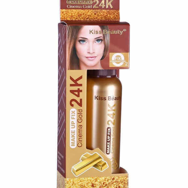 Spray Pentru Fixarea Machiajului cu Particule de Aur 24K Kiss Beauty Cinema Gold, 80 ml