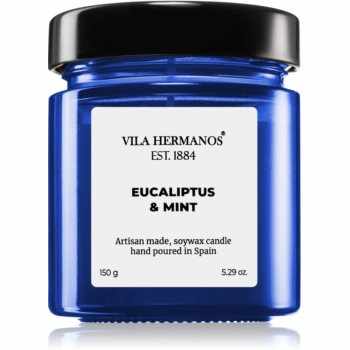 Vila Hermanos Apothecary Cobalt Blue Eucalyptus & Mint lumânare parfumată