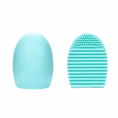 Brush Egg - Accesoriu din silicon pentru curatarea pensulelor de machiaj, Culoarea Albastru