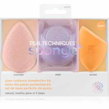 Real Techniques Sponge+ Glow Radiance set aplicatoare (pentru look perfect)