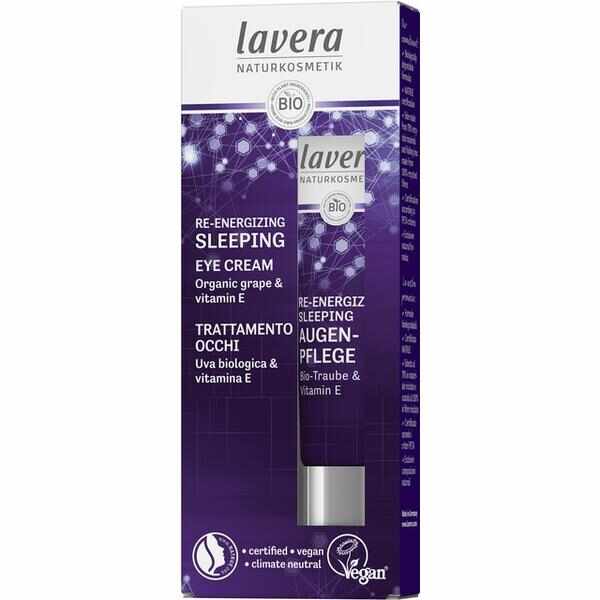 Contur Ochi de Noapte cu Antioxidanti Re-Energizing Sleeping Eye Cream Lavera, 15 ml