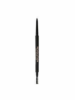 Creion pentru sprancene Makeup Revolution London, Eye Precise Brow Pencil, Dark Brown, 0.05 g
