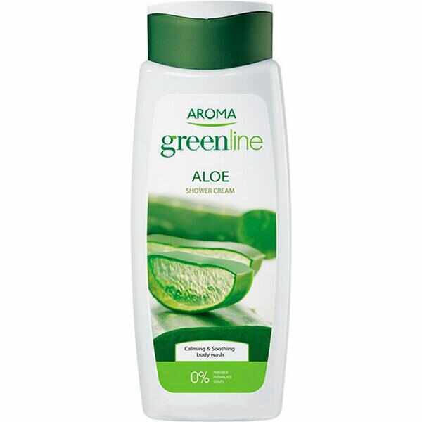Gel de Dus Crema cu Aloe Vera - Aroma GreenLine Aloe Shower Cream, 400 ml