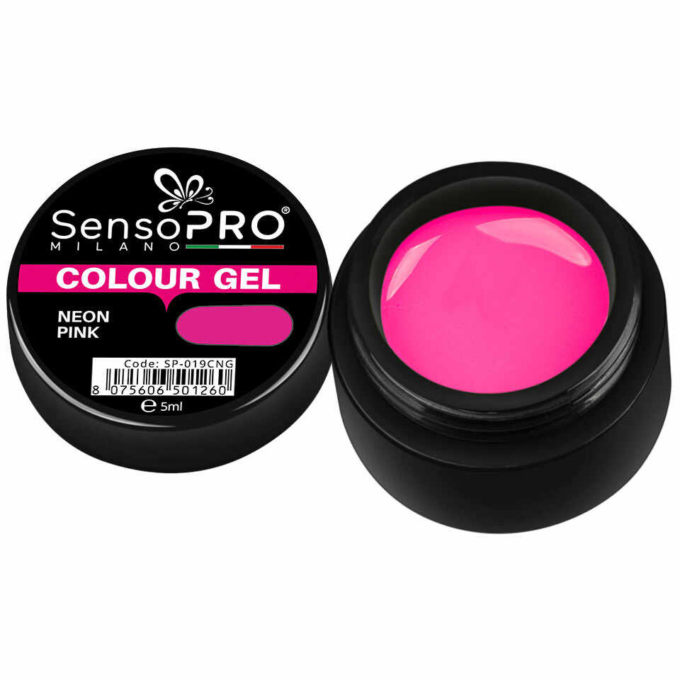 Gel UV Colorat Neon Pink 5ml, SensoPRO Milano