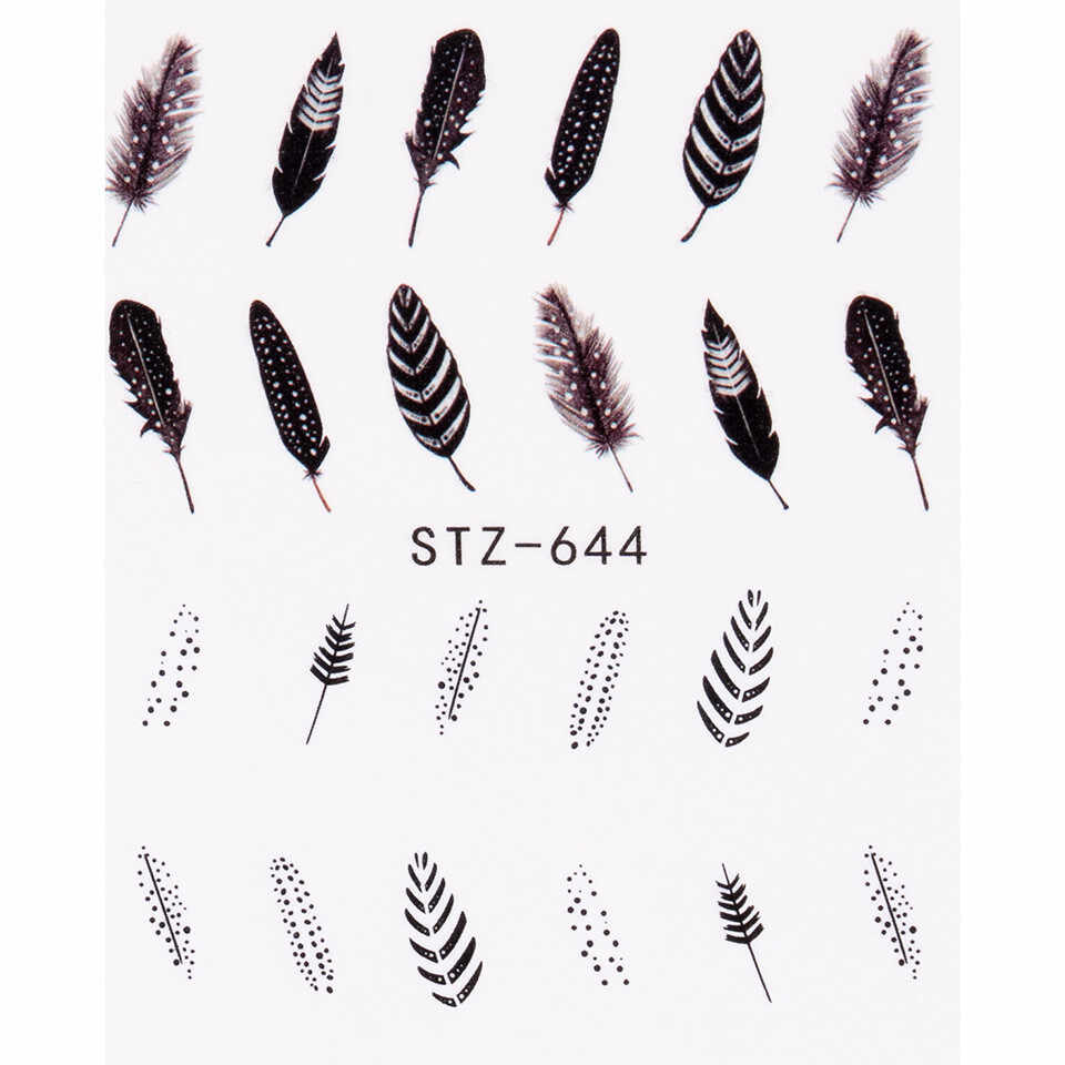 Tatuaj Unghii LUXORISE Simple Feather, STZ-644