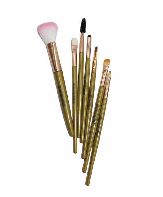 Pensule machiaj, Makeup Brush, 7 pensule, Verde