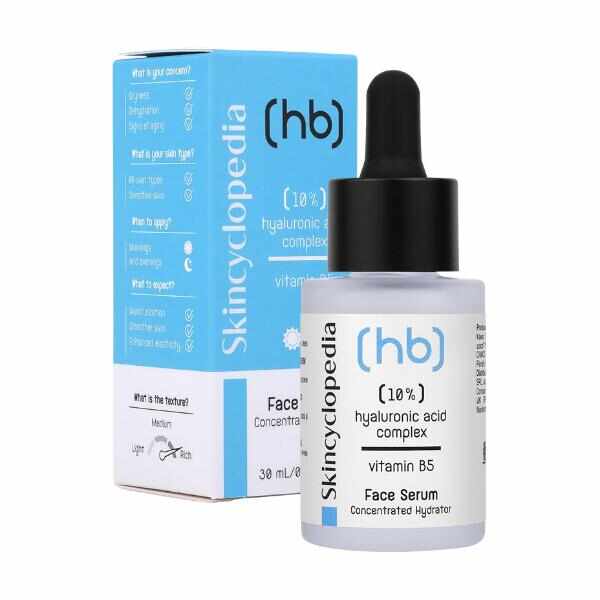 Ser Facial Hidratant cu Acid Hialuronic si Vitamina B5 - Camco Skincyclopedia Hyaluronic Acid Complex Vitamin B5 Face Serum Concentrated Hydrator, 30 ml