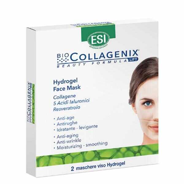 Masca Faciala cu Acid Hialuronic si Colagen - ESI Collagenix Hydrogel Face Mask, 2 buc