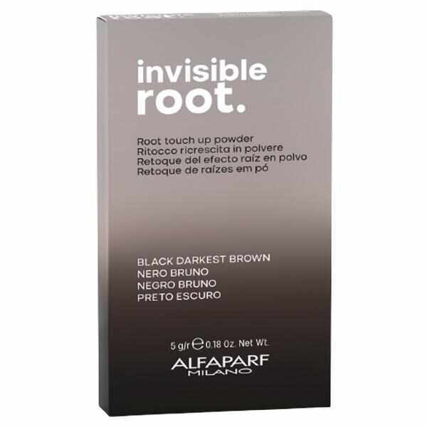 Pudra Coloranta pentru Radacini - Alfaparf Milano Invisible Root Powder, nuanta Black Darkest Brown, 5 g