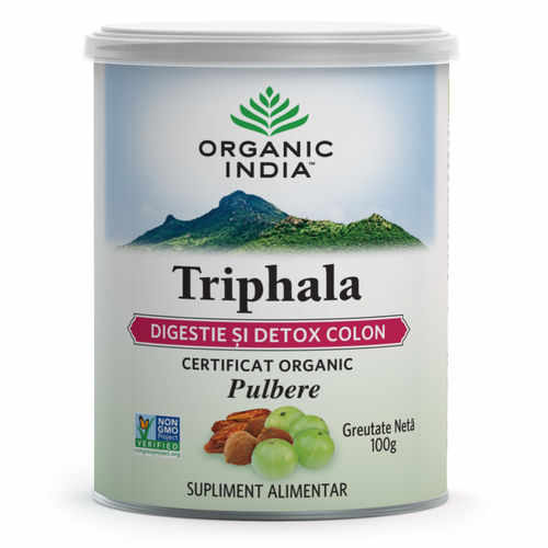 Triphala pudră organică 100g | Digestie & Detoxifiere Colon | Organic India