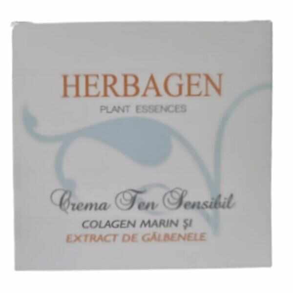 Crema Ten Sensibil cu Colagen Marin si Extract de Galbenele Herbagen, 100ml