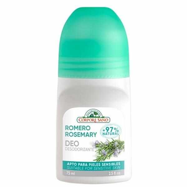 Deodorant Roll-on Tonifiant cu Rozmarin Fara Aluminiu sau Alcool Corpore Sano, 75 ml