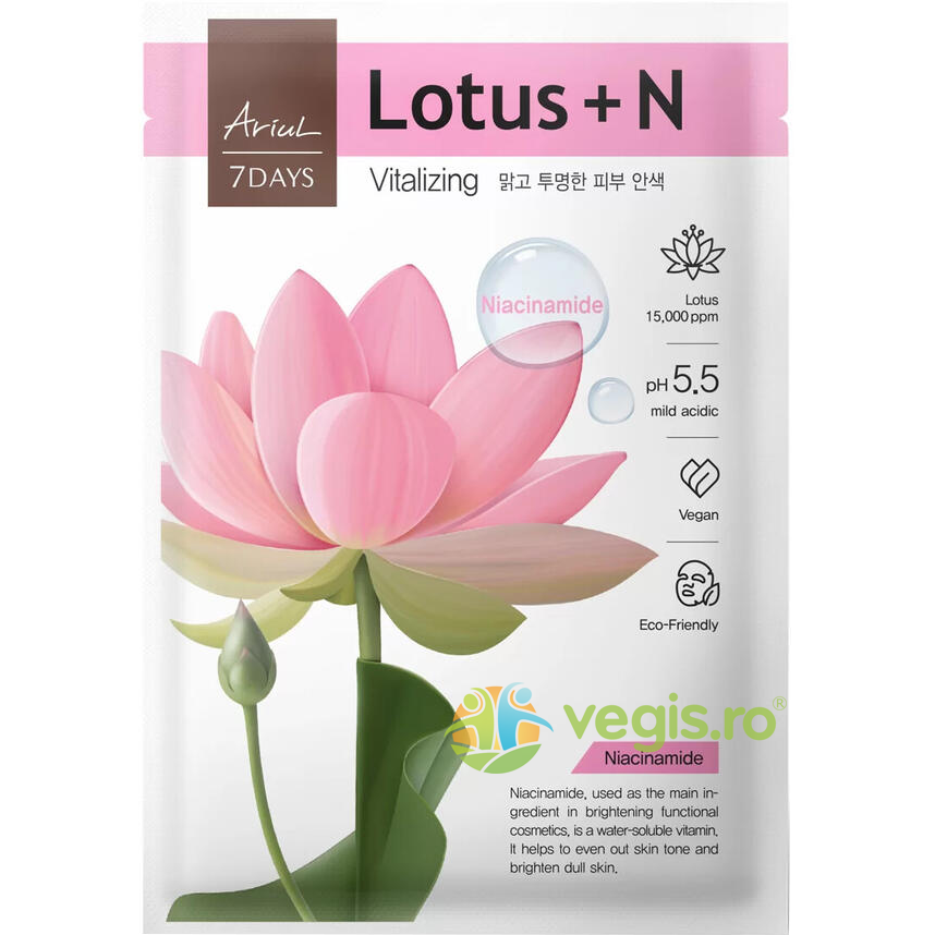 Masca cu Lotus si Niacinamide pentru Revitalizarea Tenului 7Days Plus 23ml