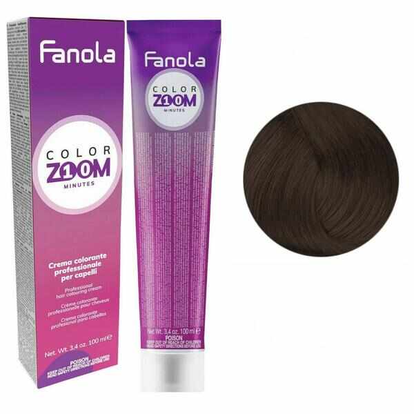Vopsea Crema Permanenta - Fanola Color Zoom 10 Minutes, nuanta 6.71 Cold Dark Brown Blonde, 100 ml