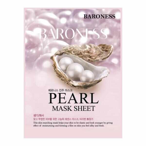Masca Servetel Korean cu Pudra de Perla Alba, efect anti-imbatranire, Baroness, 21 g