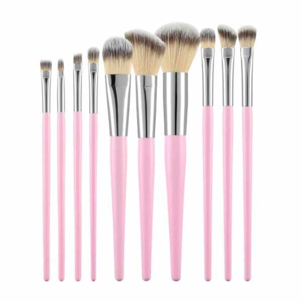 Set 10 Pensule Roz pentru Machiaj - Mimo Makeup Brush Pink, 10 buc