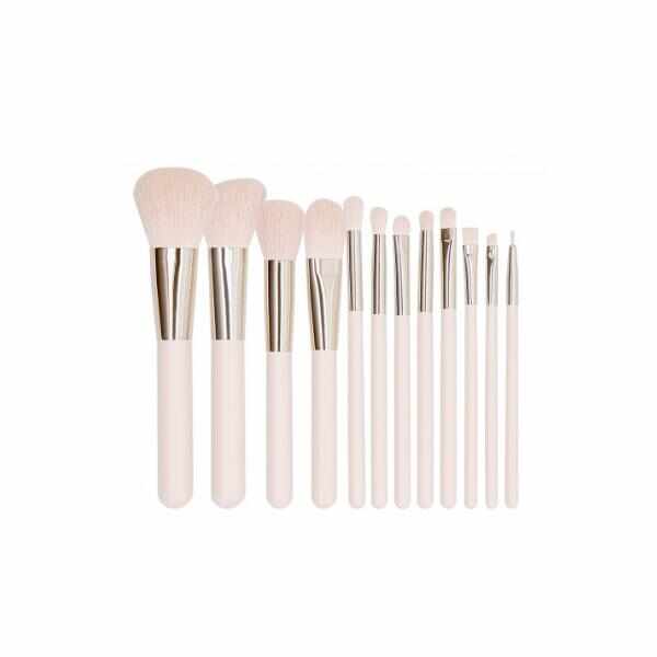 Set 12 Pensule Roz pentru Machiaj - Mimo Makeup Brush Pink, 12 buc