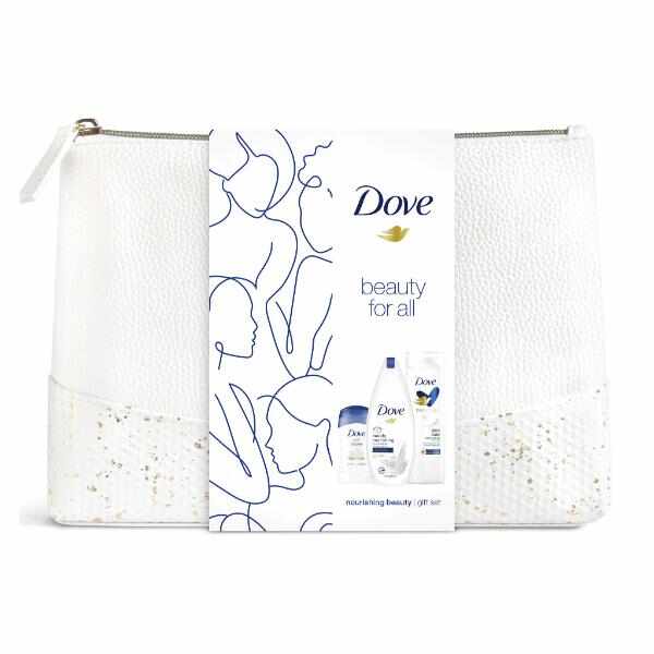 Set Cadou Hidratant - Dove Beauty for All Nourishing Beauty Deodorant Stick 40ml + Gel de Dus 250ml + Lotiune de Corp 250ml + Geanta Cadou