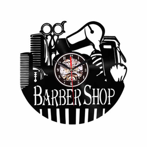 Ceas de perete Barber shop / Frizerie - Negru