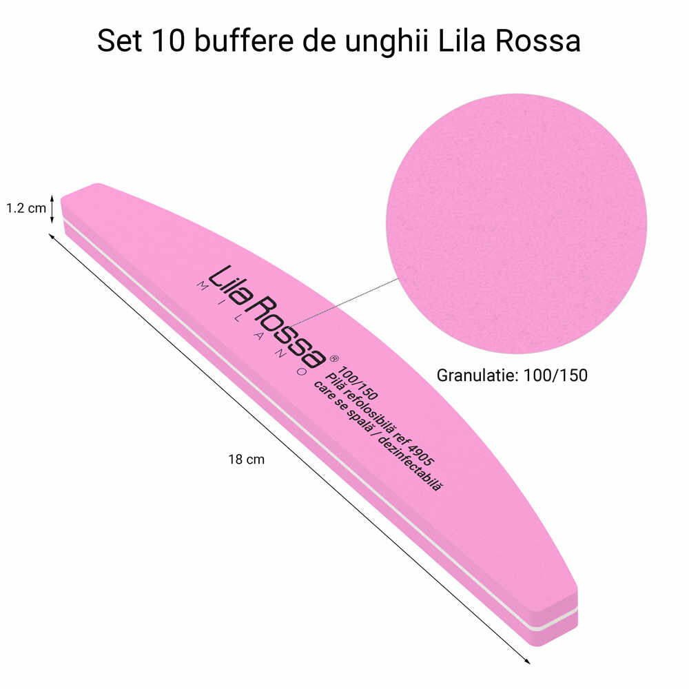 Set Pile Buffer 100/150 Refolosibile Lila Rossa, Semiluna, 10 Buc