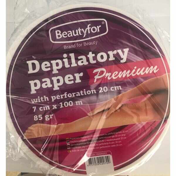 Rola hartie pentru epilare, calitate premium - Beautyfor Depilatory Waxing Paper, Roll, Premium, 85g, 7cm x 100m