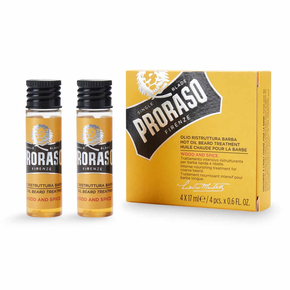 PRORASO - Ulei tratament pentru barba - Wood and Spice -4x17 ml