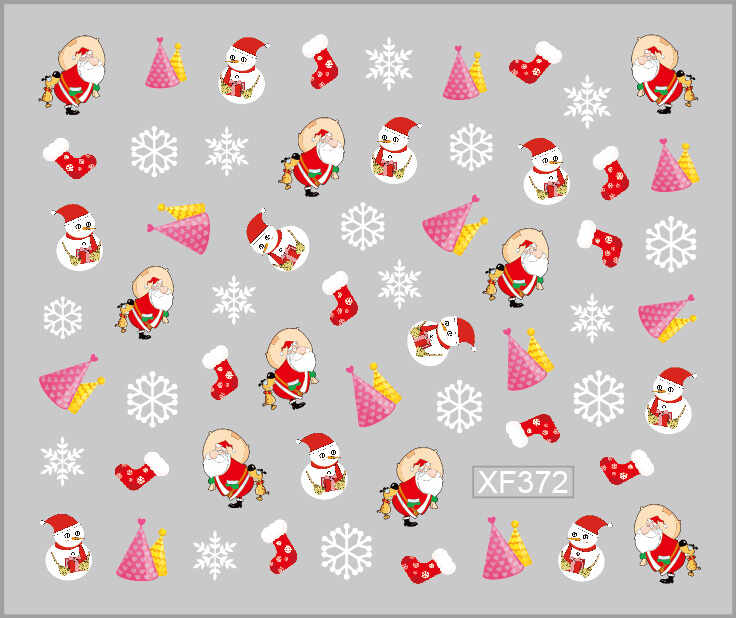 Sticker Nail Art Lila Rossa pentru Craciun, Revelion si Iarna XF372