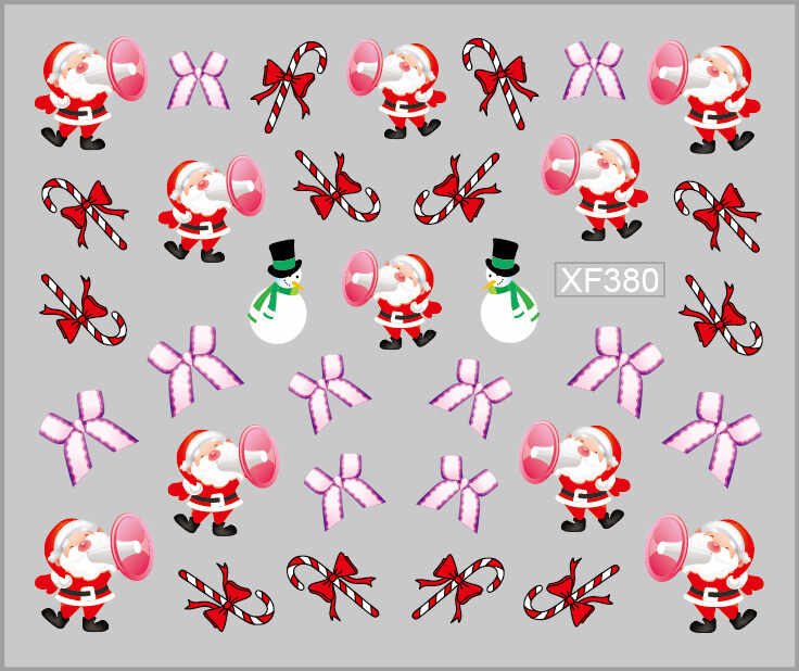 Sticker Nail Art Lila Rossa pentru Craciun, Revelion si Iarna XF380