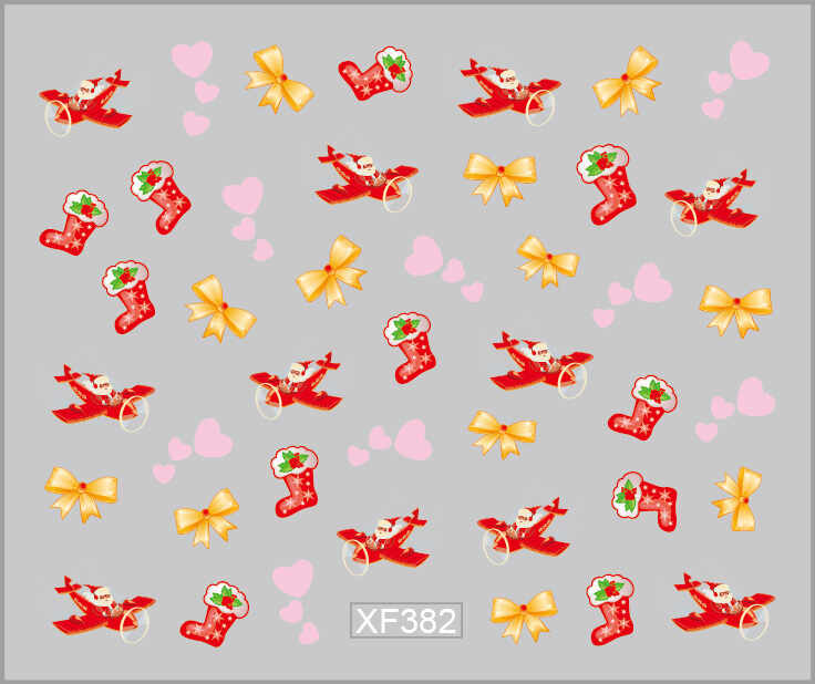 Sticker Nail Art Lila Rossa pentru Craciun, Revelion si Iarna XF382