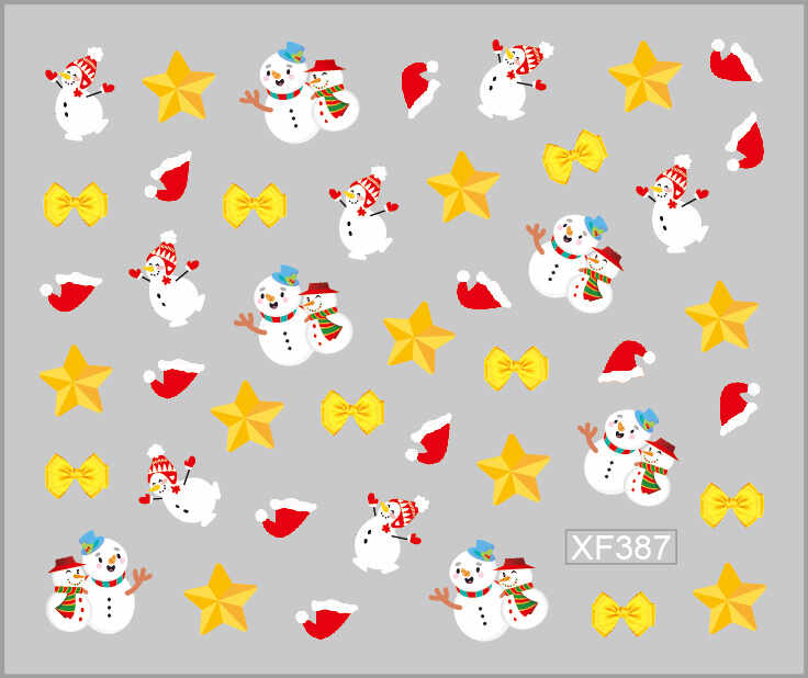 Sticker Nail Art Lila Rossa pentru Craciun, Revelion si Iarna XF387