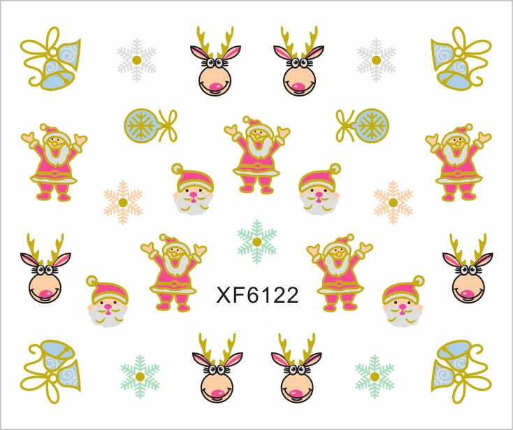 Sticker Nail Art Lila Rossa pentru Craciun, Revelion si Iarna XF6122