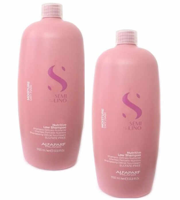 Set 2xSampon Hidratant pentru Par Uscat - Alfaparf Milano Semi Di Lino Moisture Nutritive Low Shampoo, 1000ml