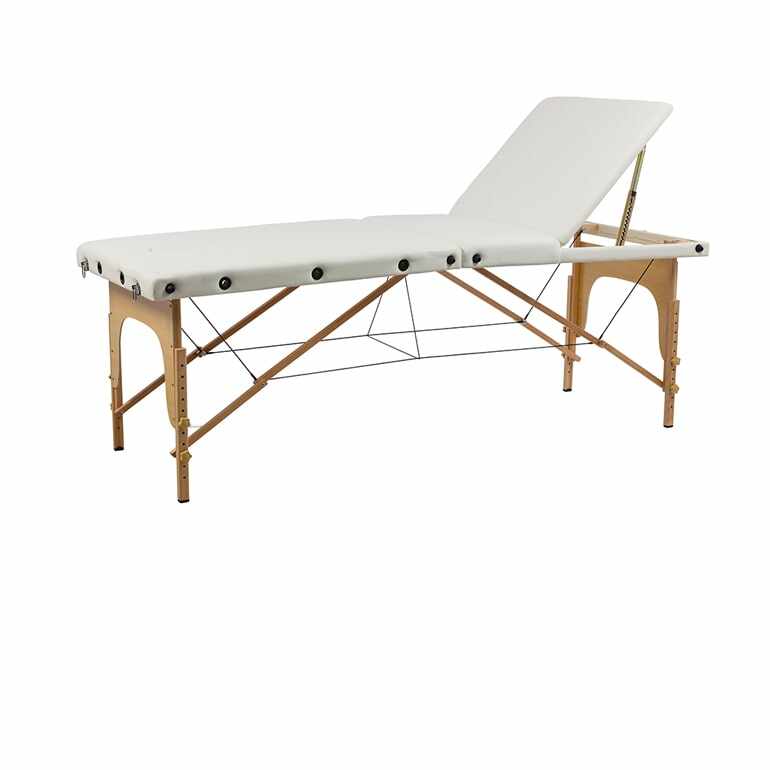 Pat portabil pentru masaj Silver Fox Sella White Portable wooden Spa Bed 
