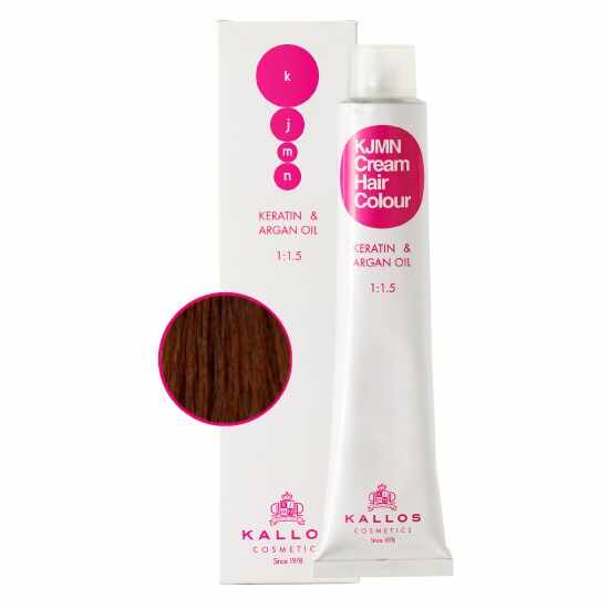 Vopsea Permanenta - Bej - Kallos KJMN Cream Hair Colour nuanta 6.7 Walnut 100ml