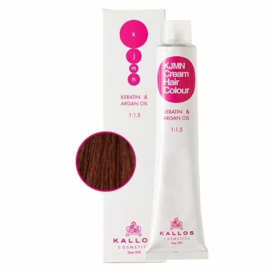 Vopsea Permanenta - Saten Deschis cu Nuanta de Aramiu - Kallos KJMN Cream Hair Colour nuanta 5.4 Light Copper Brown 100ml