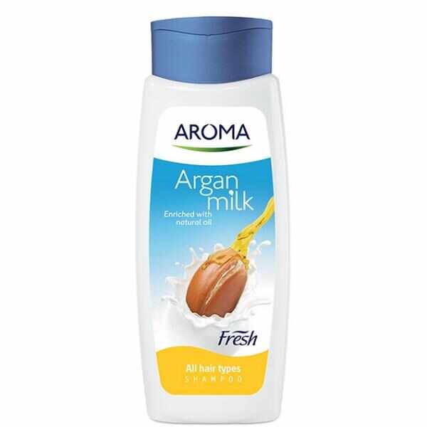 Sampon cu Argan si Lapte pentru Toate Tipurile de Par - Aroma Fresh Argan Milk All Hair Types Shampoo, 400 ml