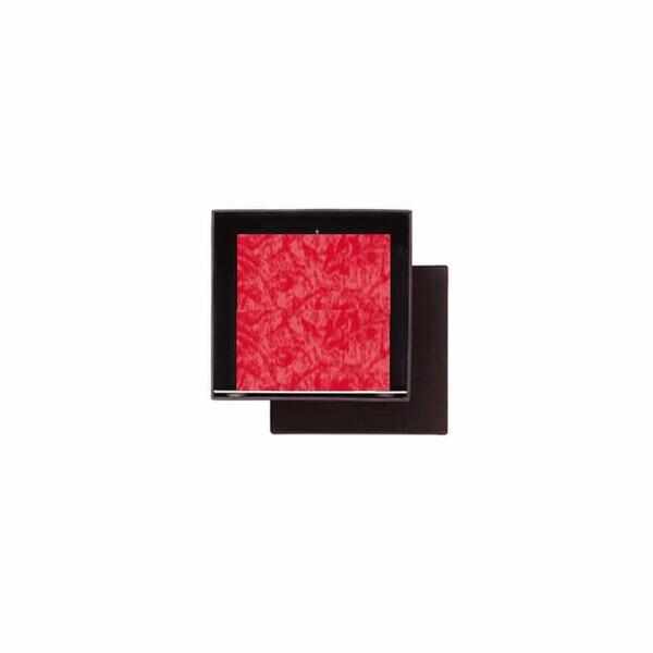 Set Cadou Lumanare Decorativa cu Suport Otel Inox Amabiente Kubus 16430 Red Rot Rosu