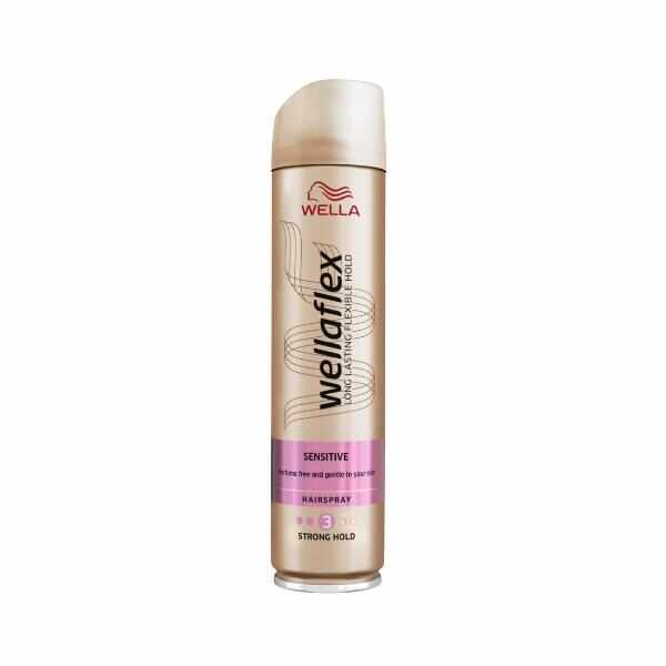 Fixativ fara Parfum cu Fixare Puternica - Wella Wellaflex Hairspray Sensitive Strong Hold, 250 ml