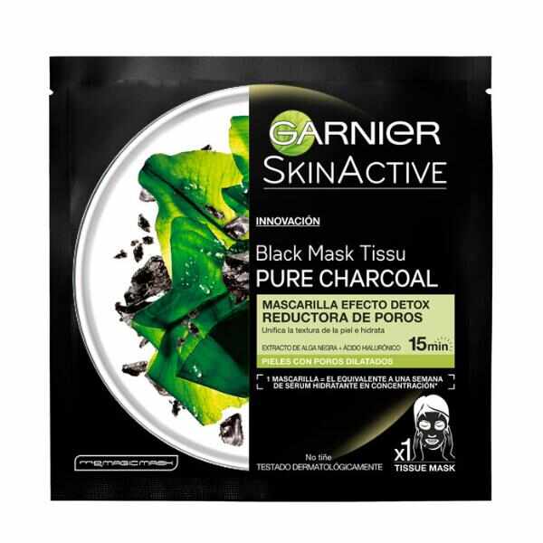 Masca Servetel Detoxifianta cu Carbune - Garnier SkinActive Black Mask Tissu Pure Charcoal, 1 buc