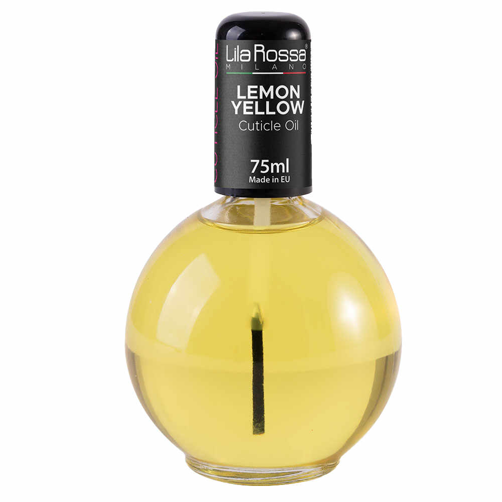 Ulei cuticule cu pensula, Lila Rossa, aroma Lemon Yellow, 75 ml