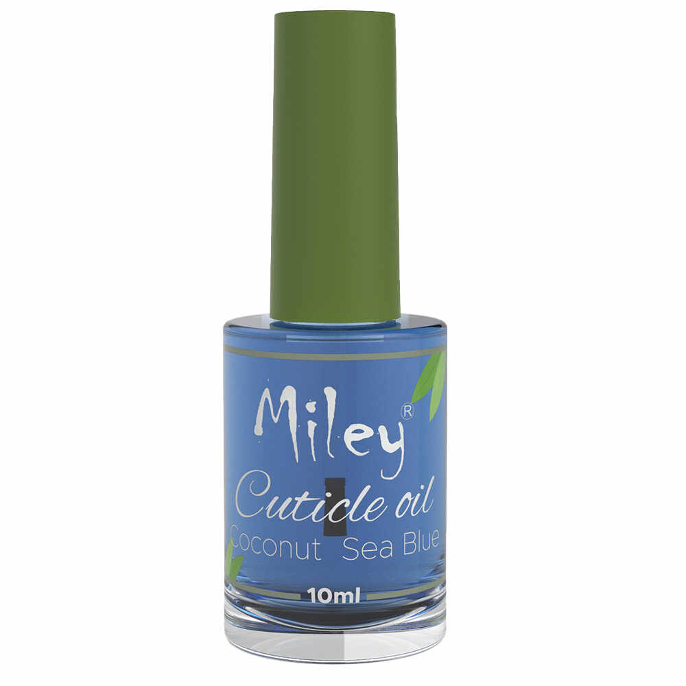 Ulei cuticule cu pensula, Miley, aroma Coconut Sea Blue, 10 ml