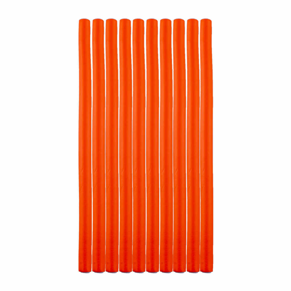 Bigudiuri flexibile, ondulare par, set 10 bucati, portocaliu