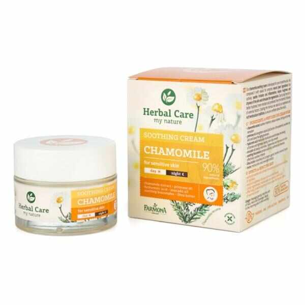 Crema Calmanta de Zi/Noapte cu Musetel - Farmona Herbal Care Chamomile Soothing Cream Day/Night, 50ml