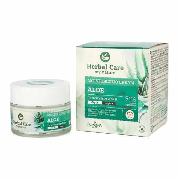Crema Hidratanta de Zi/Noapte cu Aloe - Farmona Herbal Care Aloe Moisturizing Cream Day/Night, 50ml