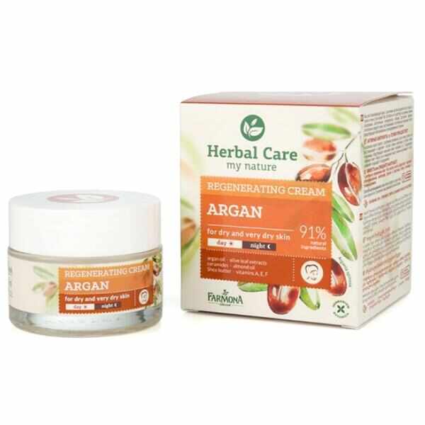 Crema Regeneratoare de Zi/Noapte cu Argan - Farmona Herbal Care Argan Regenerating Cream Day/Night, 50ml