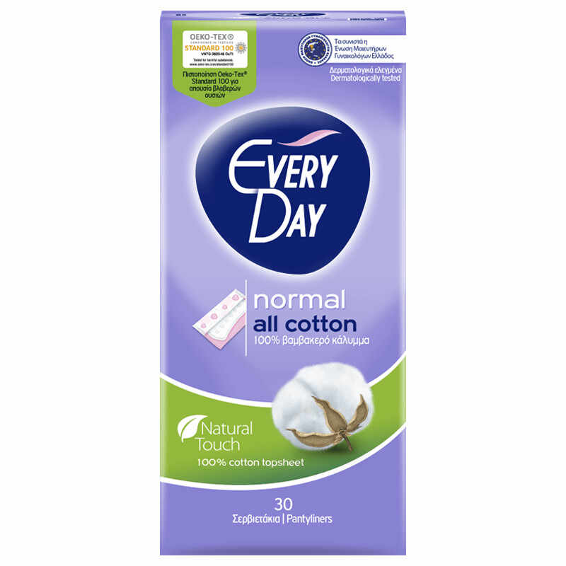 EVERYDAY ABSORBANTE NORMAL ALL COTTON NATURAL TOUCH 30 DE BUCATI