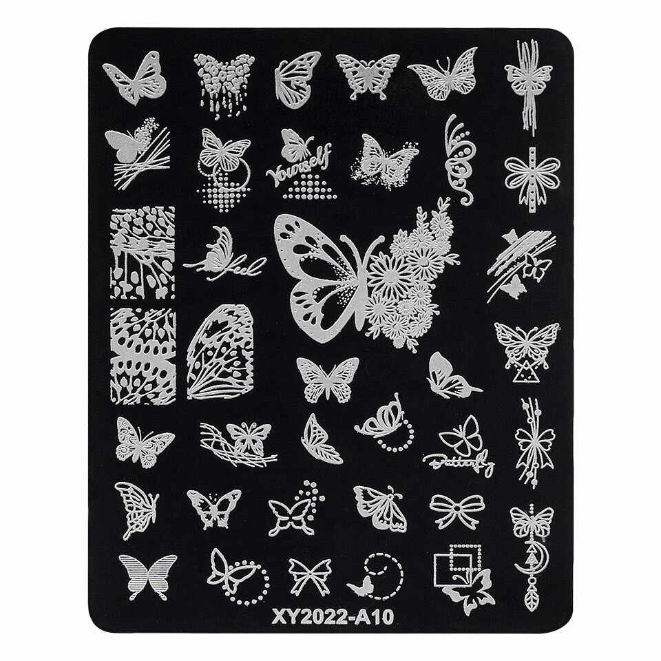 Matrita Metalica Stampila Unghii LUXORISE, Fly Butterfly A10