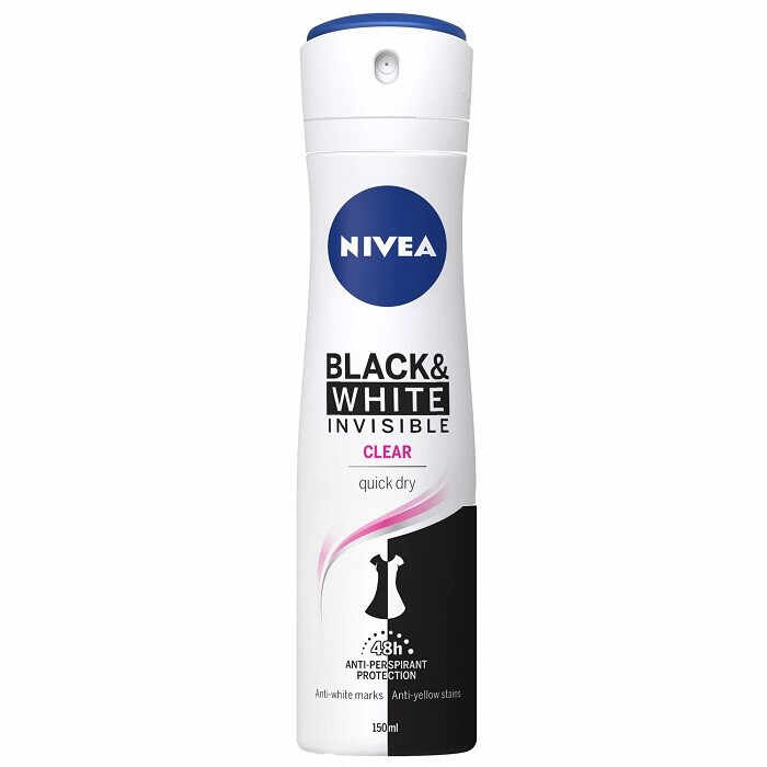 NIVEA INVISIBLE CLEAR FOR BLACK WHITE DEOSPRAY ANTIPERSPIRANT FEMEI (Optiuni de comanda: 150 ml)