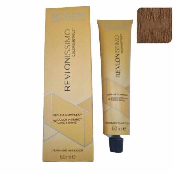 Vopsea Permanenta - Revlon Professional Revlonissimo Colorsmetique Ker-Ha Complex Permanent Hair Color, nuanta 6.34 dark golden copper blonde, 60ml