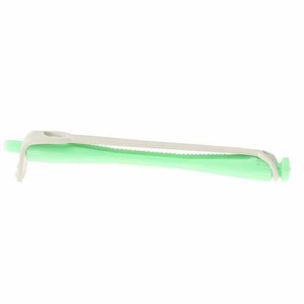 Set 12 bucati bigudiuri din plastic cu elastic pentru permanent Verde 80 mm x grosime 8,5 mm